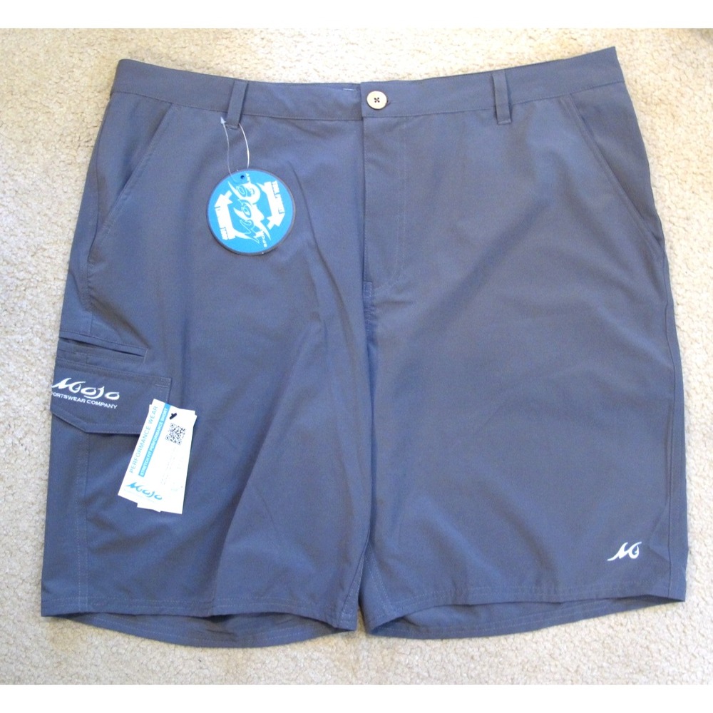Mojo Sportswear‎ Stretch Fit Performance Fishing Cargo Shorts Men's XXL Gray